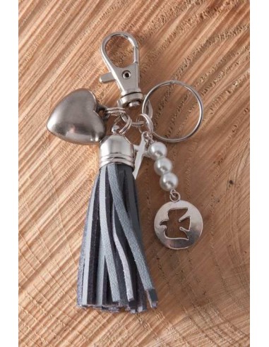 KEYRING SMALL PEARLS & CHARMS - DOVE...